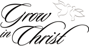 Grow in Christ Script with Line Art Doves